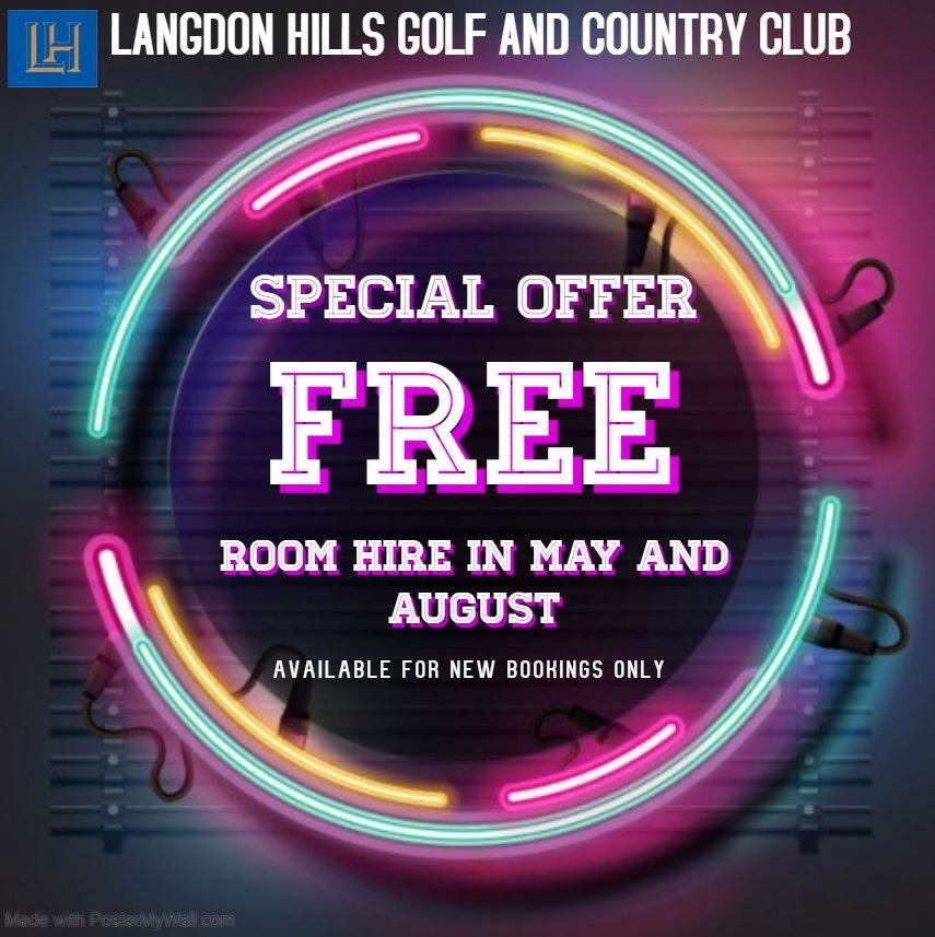 ⭐️SPECIAL OFFER ALERT⭐️

We are offering FREE room hire in May and August when you book before March 31st 2020.

Don’t miss out on this fabulous offer, please contact 01268 548444 or email functions@golflangdon.co.uk

Available for new bookings only. T’s and C’s apply.