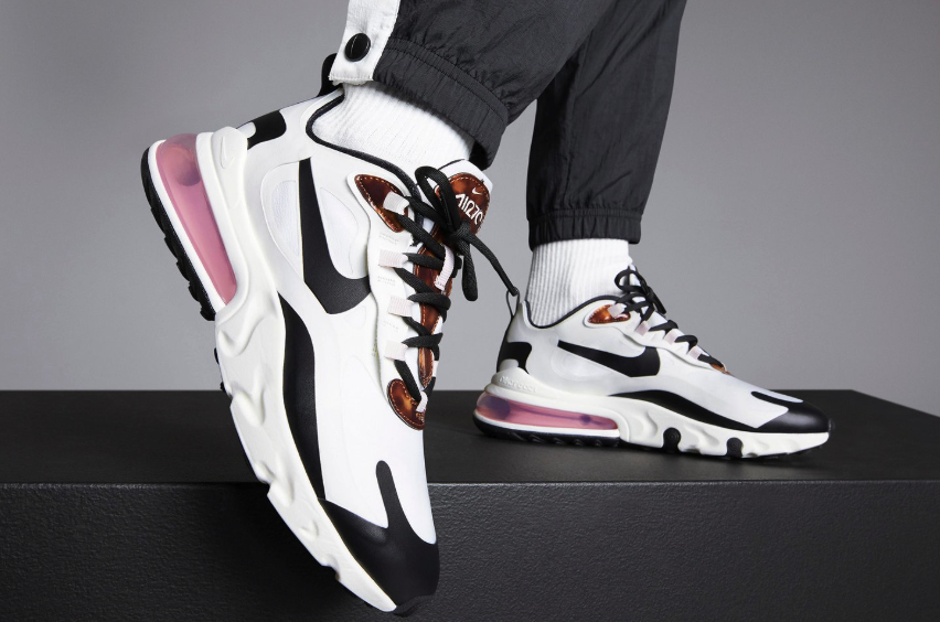 nike air max 270 react cream and tortoise shell sneakers