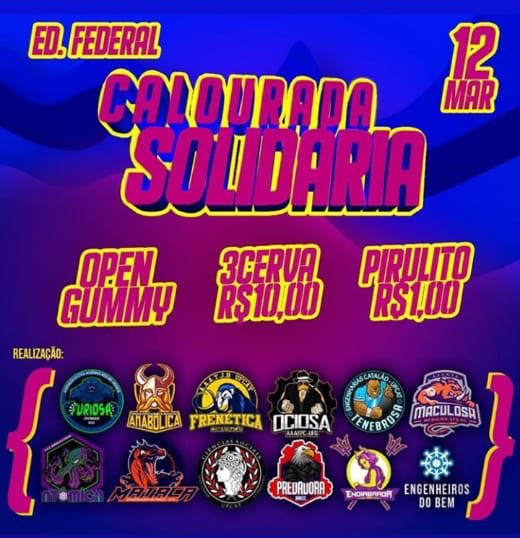 anabolicaufg's tweet photo. Pensando em ajudar nosso colega, estamos fazendo uma festinha social. Todo o lucro será direcionado a “vaquinha” online. Apenas 10 reais !! https://t.co/DXWQ7MU8Je