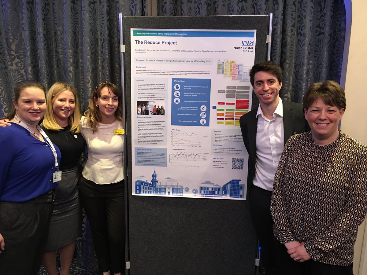 HBlanchardDoN's tweet photo. @NorthBristolNHS @matneoSIP #matneoSIP What a team - great to be with Ben, Rachel, Fiona, Clemmie & Nicky at the MatNeo safety improvement event, as they showcase their work reducing PPH https://t.co/A4M0UC7hIO