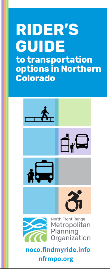 NFRMPO's tweet photo. We've updated our Rider's Guides in English and Spanish and now have one in Large Print! Take a look at https://t.co/Mh7Z1zSCRr and let us know if you need any printed. https://t.co/9EmNmzls6Z