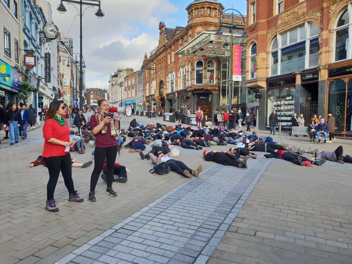 Yesterday we took over Briggate to protest violence committed against us by the state & criminal justice system. Today we keep on fighting. Join us this March for more action! Details to be shared soon. 💚💜 #IWD20 #8March