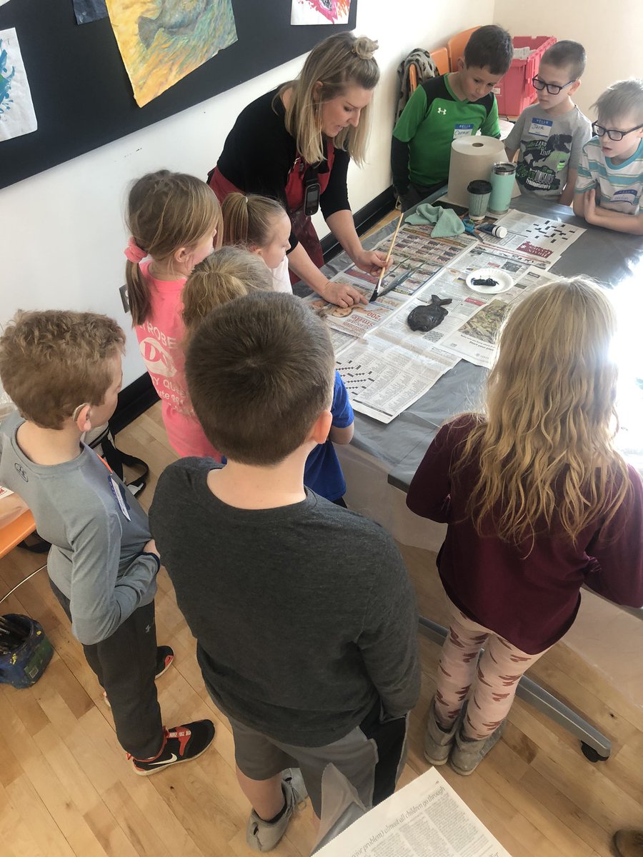 LES, MVES &amp; BES students come together for the 3rd Grade Art Symposium. Thanks to our guest artists for teaching the students new techniques and different styles of art. #LES #MVES #BES