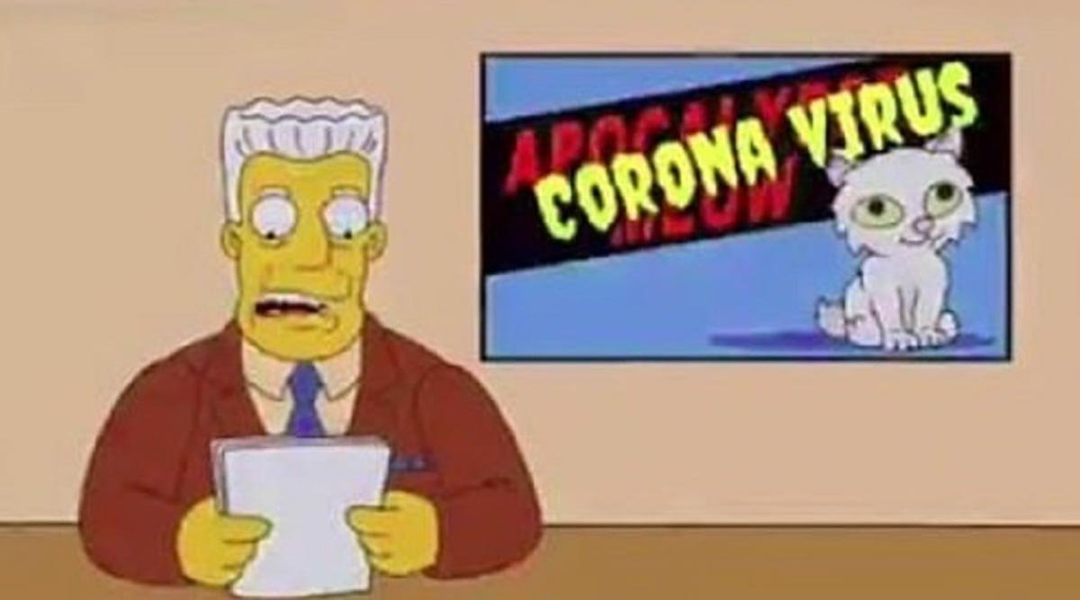 @realDonaldTrump The virus is not new, it has been around for a very long time and has had many different stains that are similar to to this one. Why now are they making this into something bigger than it is? Simpsons in 1993 talking about the coronavirus.