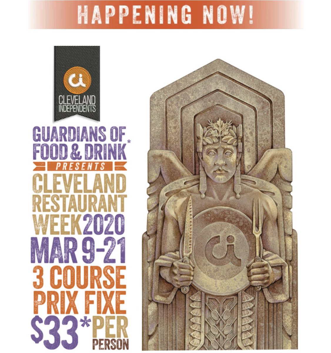 Cleveland Restaurant Week begins today! Through March 21st, Tartine Bistro, among 40 restaurants in CLE participate in a 3-course prix fixe menu for just $33 per person + tax &amp; gratuity. Choose from our 3 delicious first, second &amp; third course options. Clevelandrestaurantweek.com