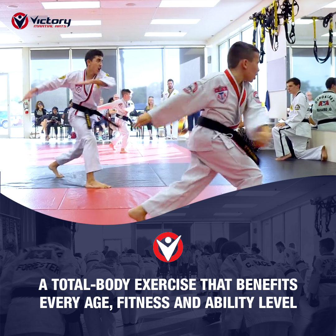 #MartialArts offers a total body workout for anyone who is looking to get in shape, learn self-defense, or gain a new skill. At Victory, we are committed to helping you reach all of these goals! Schedule your free, introductory class at victoryma.com today.