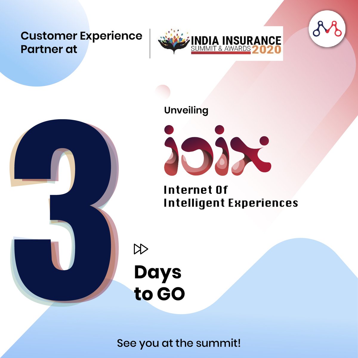 Mantra_Labs's tweet photo. 3 days to go!
#IOIX unveiling soon...
 
Meet us at #IISA2020 to know more.

#yourIOIXmantra #IISA #insurance #Insurtech #AI #ArtificialIntelligence #AIthoughtleader #CX #CustomerExperience #fintech #countdown #3daystogo #MantraLabs https://t.co/6Pj3EFwOzn