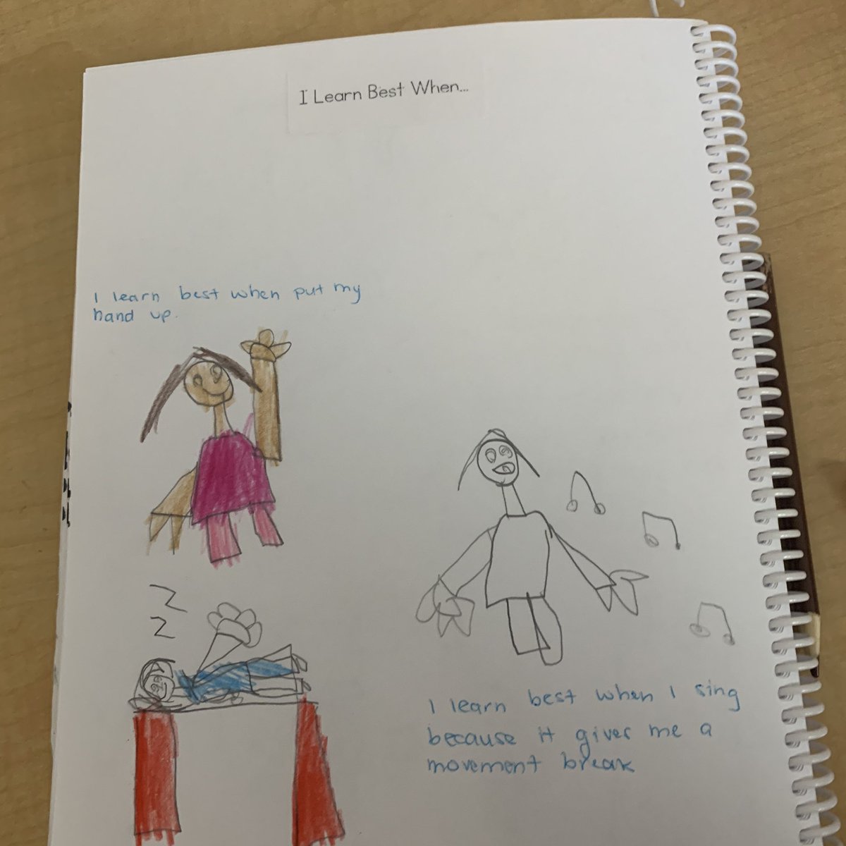 ABKinder2019's tweet photo. Mindful Mondays have been all about the ways we learn best. Today, we chose one way to write about! “I learn best when....” 🧠🗣✨😌🍎 https://t.co/HwD03qHp1z