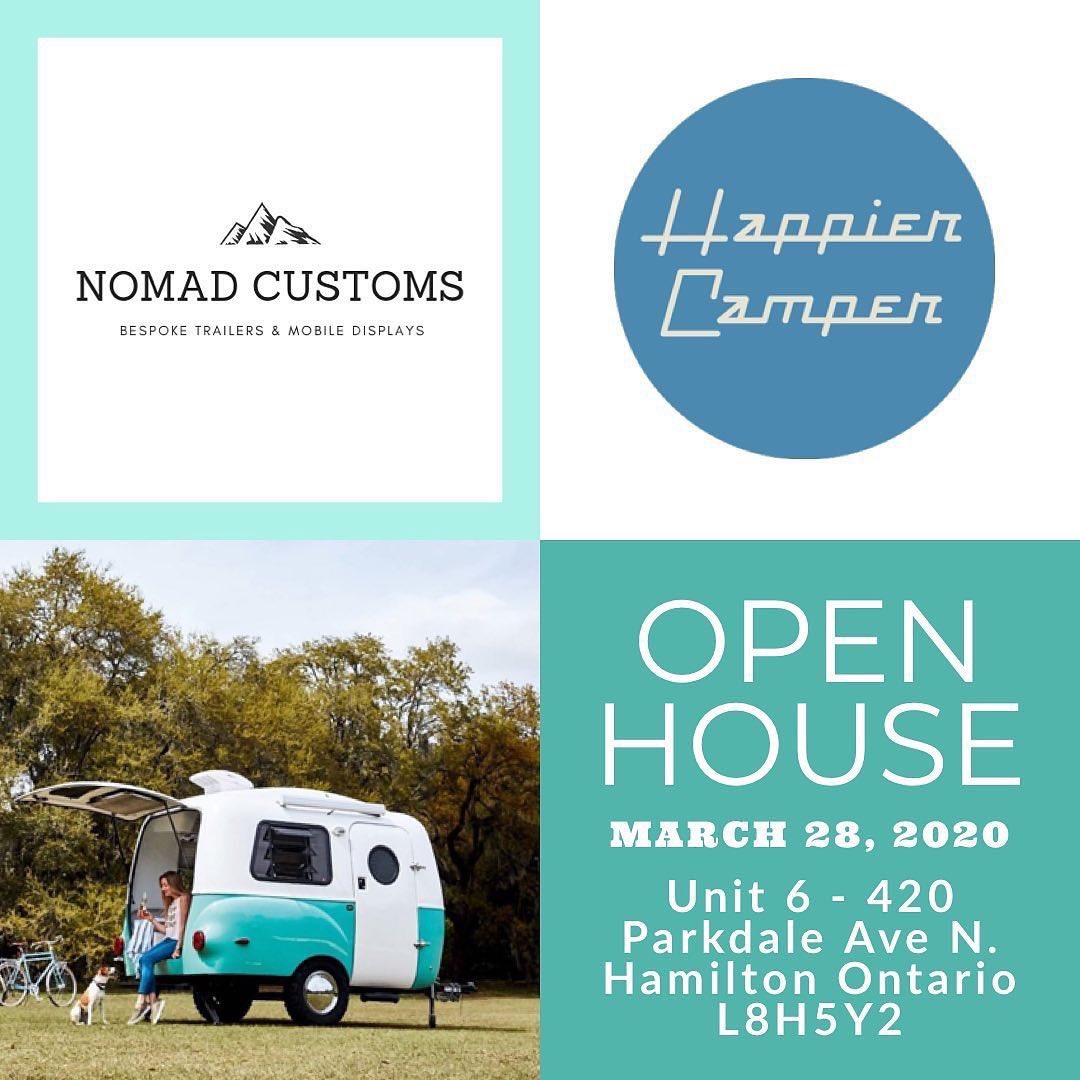 We’re headed to the Toronto area! Drop by Nomad Custom Trailers for a Spring Kick Off Party and BBQ! 
Come by for some food and check out the HC1 camper!

Where: Unit 6 - 420 Parkdale Ave North Hamilton, Ont, Canada, L8H5Y2 
When: March 28, 2020
Time: 10am to 3pm