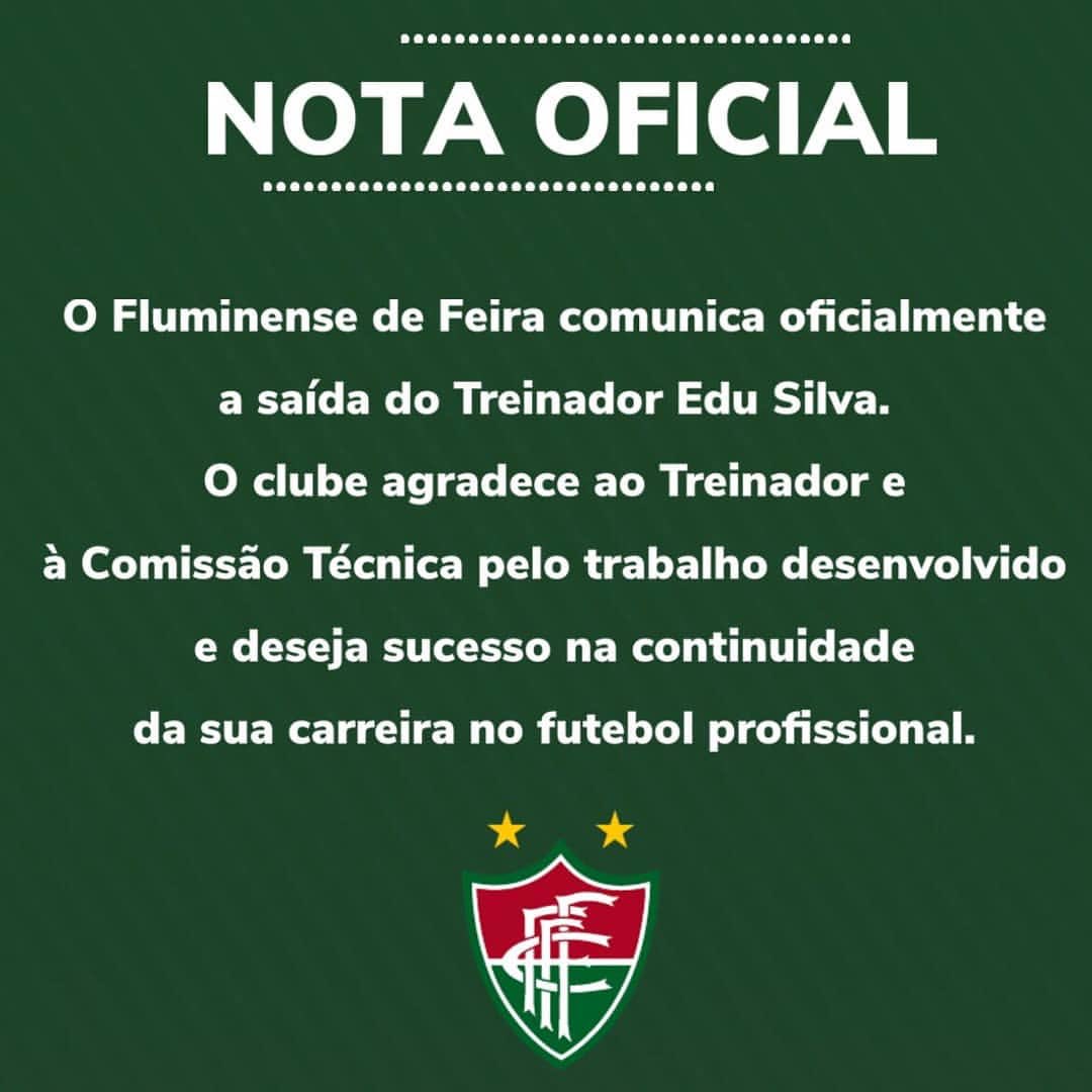 FludeFeira_FC's tweet photo. NOTA OFICIAL 🚨 https://t.co/qAS8ICycz7