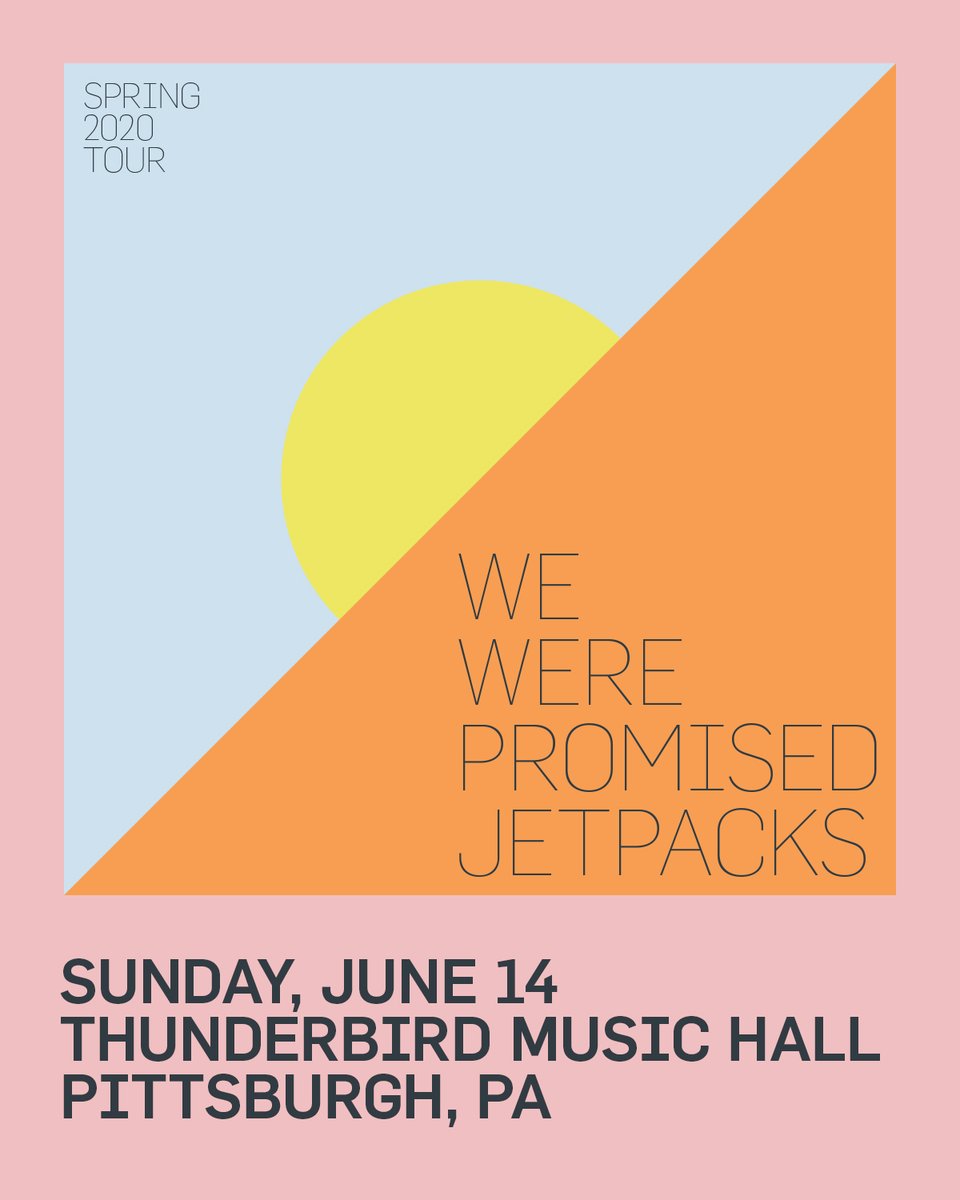 Just announced! We Were Promised Jetpacks (<a href="/wwpj/">We Were Promised Jetpacks</a>) - Sunday, June 14 at Thunderbird Music Hall 💥 On sale this Friday @ 10AM here ➡️ bit.ly/WWPJtbird 🚀🚀