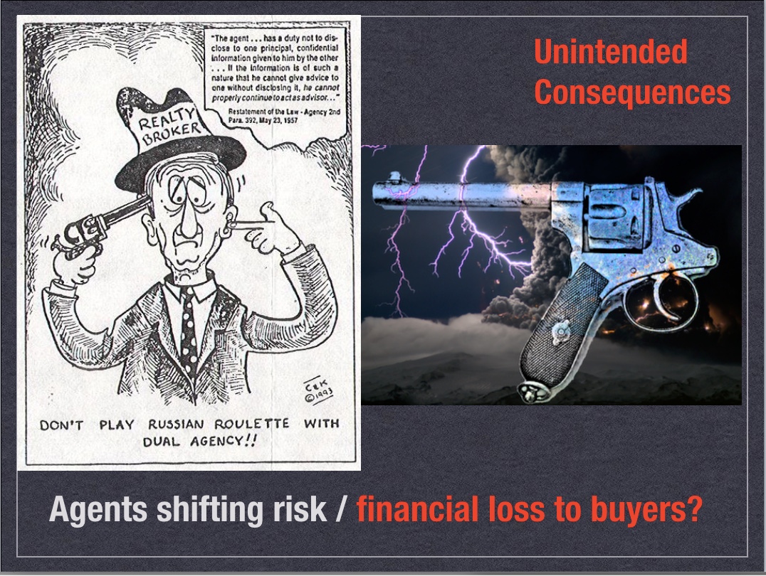 RealEstateCafe's tweet photo. #NCPW2020: Slide from What They Don't Teach in Homebuying 101. Sent critique to Harvard real estate asking if they risked vicarious liability b/c "exclusive  partner" @coldwellbanker made blatantly fraudulent statements about #DesignatedAgency in global webinar to  @HarvardAlumni https://t.co/BdZdl3fqMn