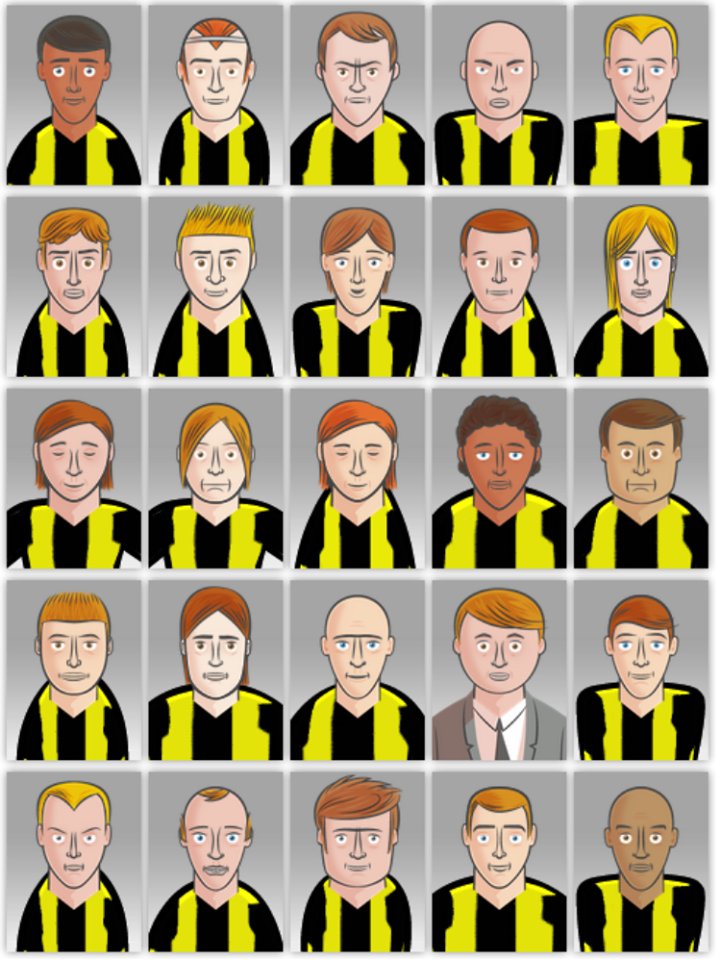 Tornado_Designs's tweet image. Anunció oficialmente @Hattrick que esta es la primera versión de las nuevas caras que quieren implementar en el juego... Dicen que seguirán trabajando.

¿Opiniones?