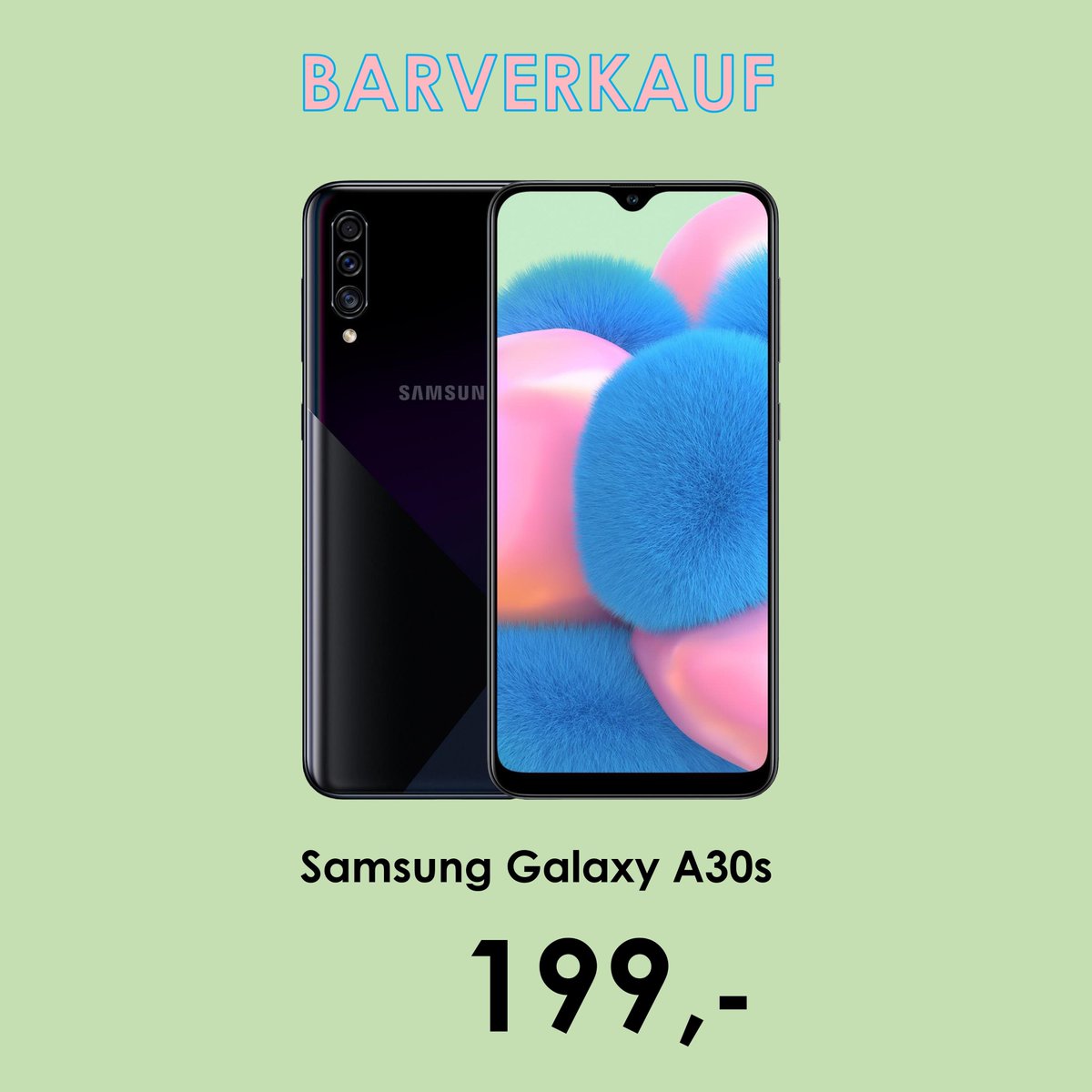 MobileStoreHH's tweet photo. Wir haben ein ganz besonderes #Angebot für euch:

Das #Samsung #Galaxy A30s für nur 199 EUR.

Dieses #Smartphone bieten wir euch in der Farbe #weiß als und #schwarz an

Wir erwarten euch in einer unserer @MobileStoreHH Filialen. 😃 https://t.co/NDHJUVyyeJ
