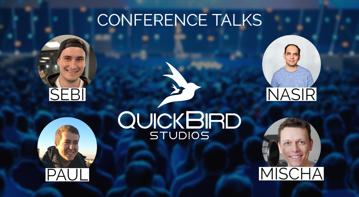QuickBirdEng's tweet photo. 4 devs from our team already got accepted for holding talks at different Mobile Dev Confs in 2020🥳 

Nasir&amp;Paul - “SwiftUI Architectures”
(https://t.co/t27eHiZ5ZB)
Sebi - “Mastering Gradle” 
(https://t.co/tb1THdeJR2)
Mischa - “Your Feedback Sucks!” 
(https://t.co/oJld7UuId3) https://t.co/Ab7Q2u2stn