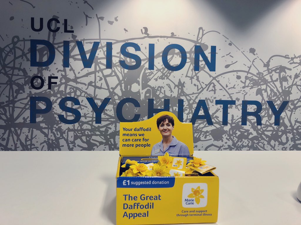 UCL Marie Curie (@mcpcrd) on Twitter photo Delighted to support the Marie Curie Great Daffodil Appeal 2020 #GDA2020 in <a href="/UCLPsychiatry/">UCL Psychiatry</a> <a href="/ucl/">UCL</a> <a href="/mariecurieuk/">Marie Curie</a>
If you are in the division, do come and pick up your daff - why not talk to us about our research too Delighted to support the Marie Curie Great Daffodil Appeal 2020 #GDA2020 in <a href="/UCLPsychiatry/">UCL Psychiatry</a> <a href="/ucl/">UCL</a> <a href="/mariecurieuk/">Marie Curie</a>
If you are in the division, do come and pick up your daff - why not talk to us about our research too