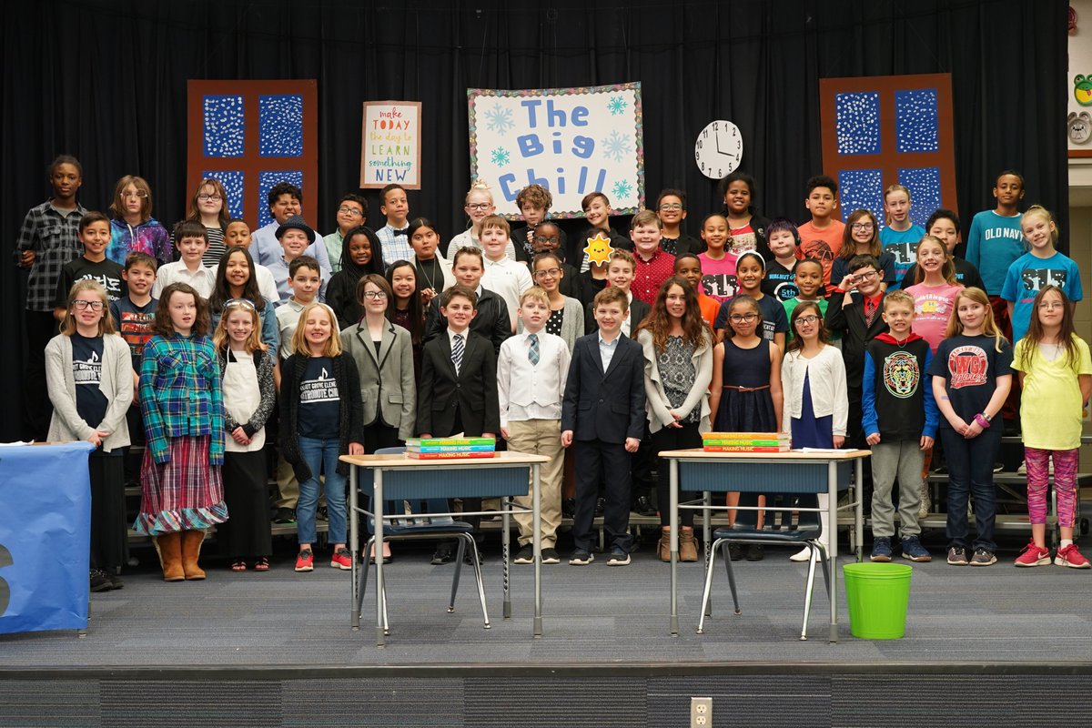 The 5th Grade had their fingers crossed for another #snowday during their musical, The Big Chill! Way to go WG 5th Grade! #BeeWG #studentengagement #bravo