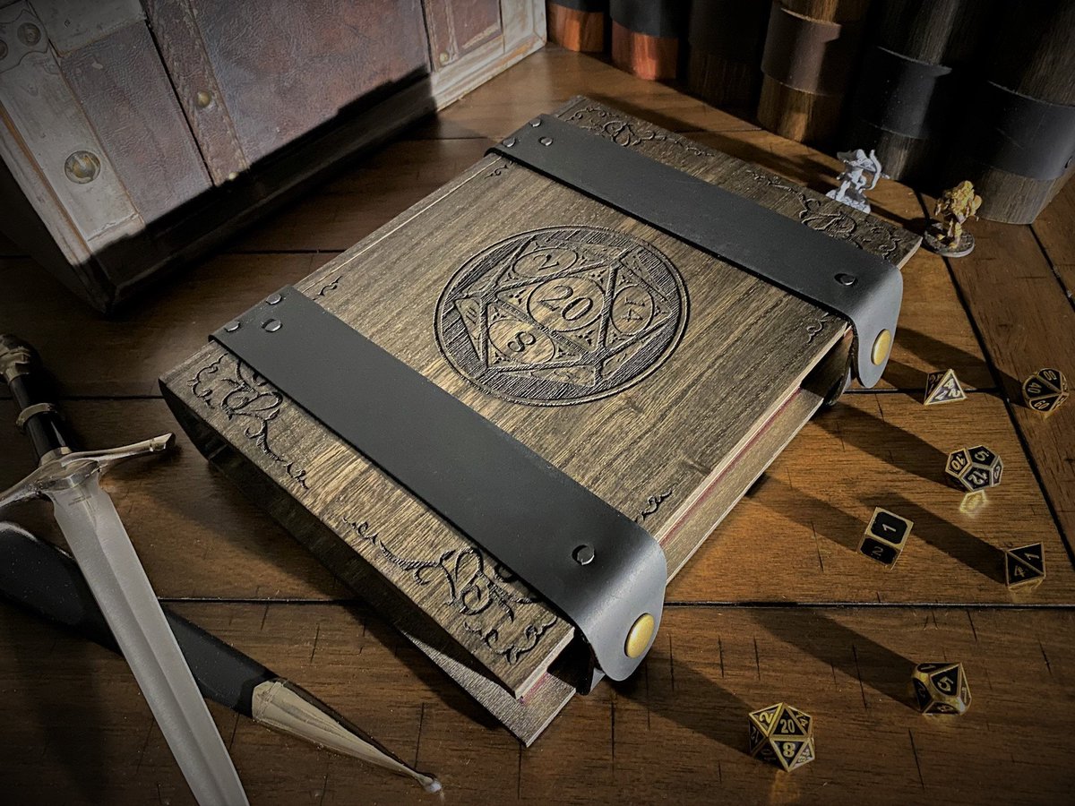 dragonburn's tweet photo. Excited to share the latest addition to my #etsy shop: Nat20 "D20 Burn"  Spell Tome D&amp;D Dice Box / Dice Tray - w/ Small Removable Tray Dungeons and Dragons https://t.co/FF5UKZLzl7 #dicetray #dicecaddy #dicevault #dice #dungeonsanddragons #dnd #criticalrole #dicebox https://t.co/KscP5SqT03