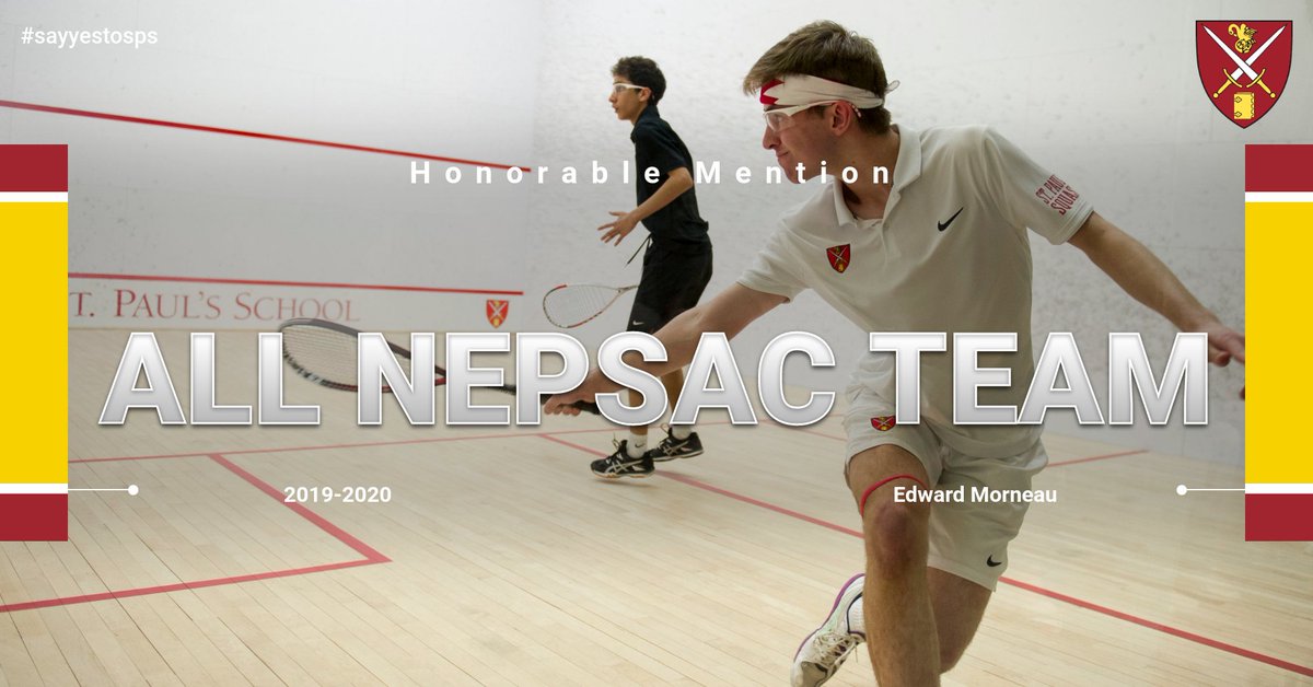 St. Paul's School Squash (@spssquash) on Twitter photo Congrats to Edward Morneau'20 for his Honorable Mention to the All NEPSAC Team. Teddy is headed to Cornell next year and they will have a fighter on their hands. <a href="/nepsac/">NEPSAC ®</a> <a href="/spsathletic/">St. Paul's School Athletics (NH)</a> <a href="/cornell_squash/">Cornell Squash</a> <a href="/ussquash/">US SQUASH</a> Congrats to Edward Morneau'20 for his Honorable Mention to the All NEPSAC Team. Teddy is headed to Cornell next year and they will have a fighter on their hands. <a href="/nepsac/">NEPSAC ®</a> <a href="/spsathletic/">St. Paul's School Athletics (NH)</a> <a href="/cornell_squash/">Cornell Squash</a> <a href="/ussquash/">US SQUASH</a>