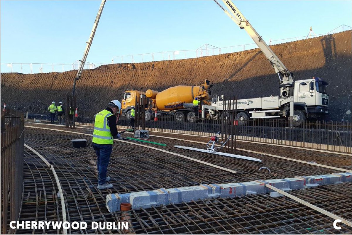 Fantastic progress being made on the 158m customer parking access ramp which will provide seamless access to Cherrywood Town Centre’s sheltered parking from Dublin’s M50 motorway.