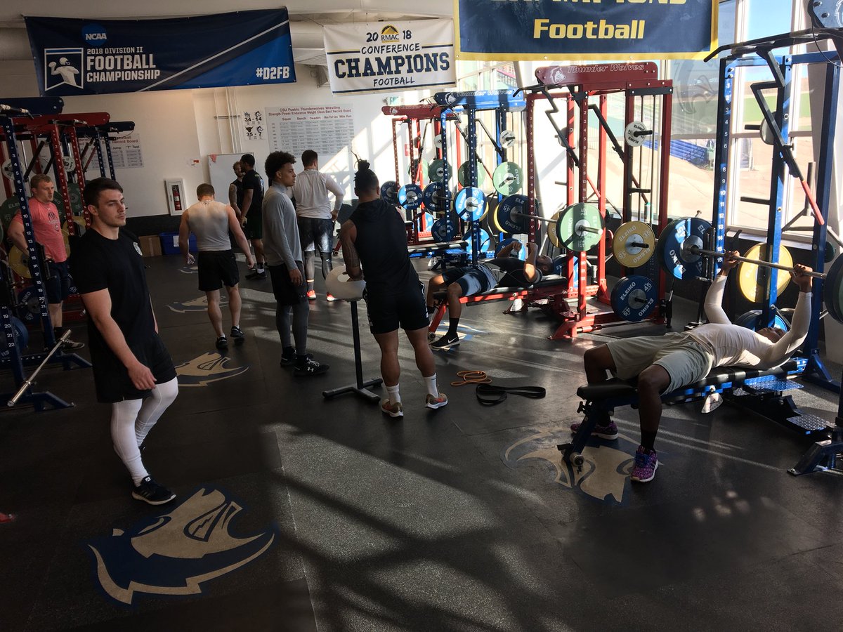CSUPFootball's tweet photo. PRO DAY! Nine former members of the Pack are testing out today for #NFL scouts from the @Broncos, @49ers, @nyjets and @Saints! #ChaseExcellence #FuturePackPros https://t.co/eJj1oP4s1u