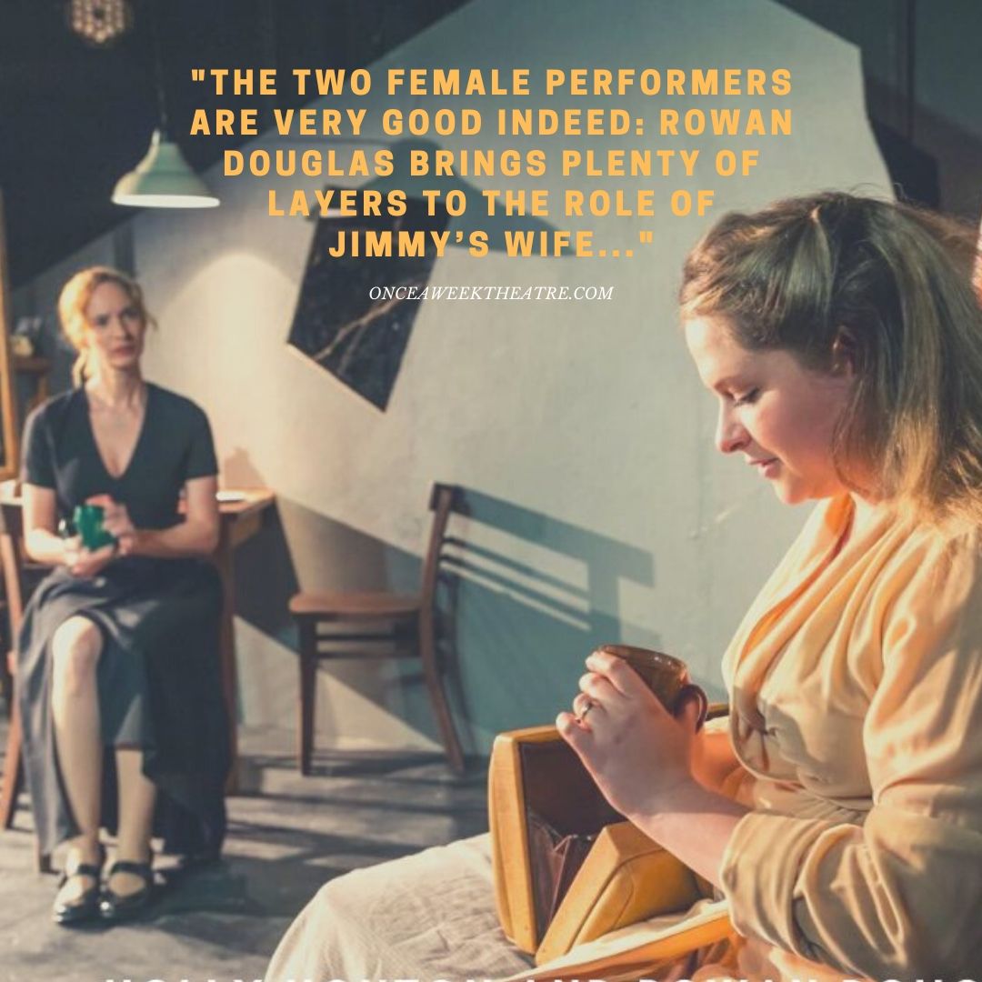 Look Back in Anger is very much an actor's dream, four great roles, and these two are brilliant to watch! Catch Look Back in Anger <a href="/WhiteBearTheatr/">White Bear Theatre</a> while you still can! whitebeartheatre.co.uk/whatson/Look-B… #FringeTheatre #revival #NewTalent