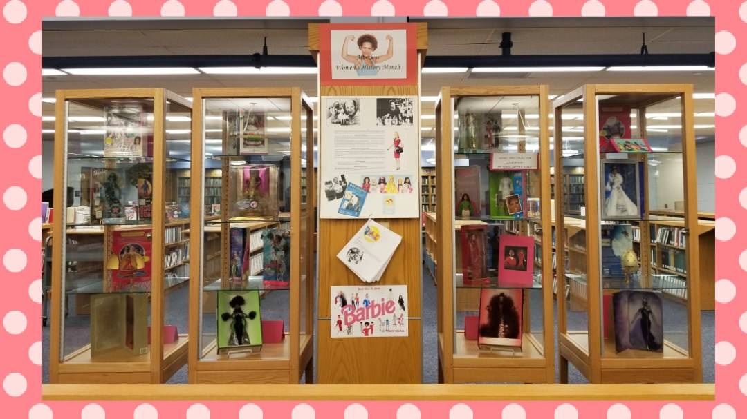 LUofPALibrary's tweet photo. Today we celebrate Barbie's 61st birthday! Our #womenshistorymonth display is back at the library! We appreciate Lincoln professor Dr. Gaither-Hardy for sharing her Barbie collection with us. https://t.co/KEDSQLiXBR