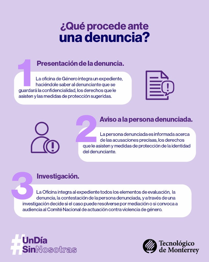 TECcampusTOL's tweet photo. Nos solidarizamos y comprometemos a brindar un espacio libre de violencia para toda nuestra comunidad. 

Te compartimos el protocolo de Actuación para la Prevención de Violencia de Género. 

#UnDíaSinNosotras https://t.co/DB26gAWWb4
