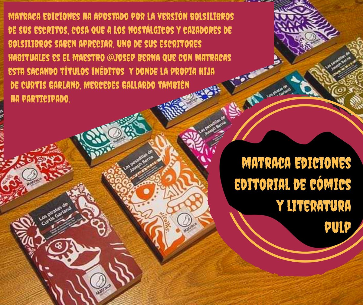 AreaPulp's tweet photo. Hoy os presentamos en este encuentro nacional entorno al pulp desde el ámbito del género de terror y fantasía, a una propuesta que nos viene nada más y nada menos desde https://t.co/MvKHLRpmMH trata de Matraca Ediciones.

https://t.co/bnG6QTL4Pt https://t.co/UT37PN0x0A