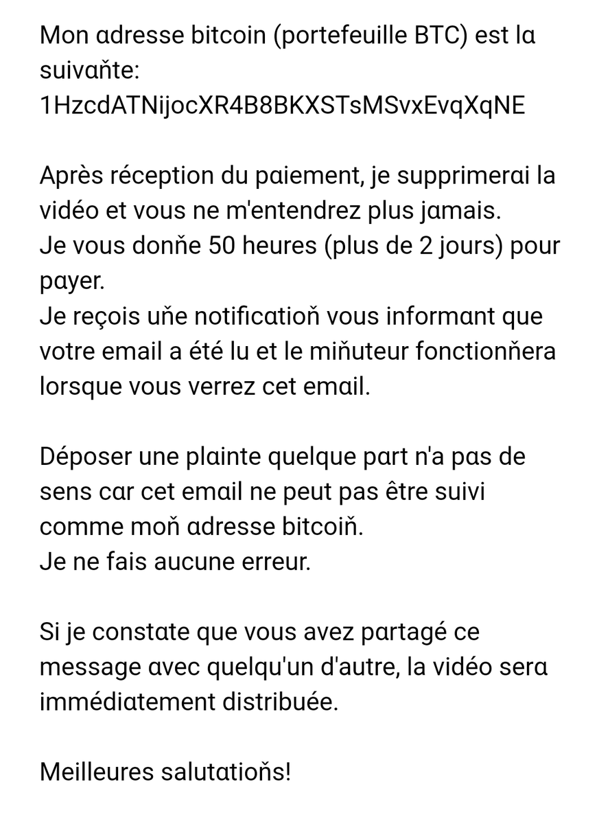 LeFiletDePeche's tweet photo. #fishing #physhing #phishing #hameçonnage #virus #vers #trojan #chevaldetroi #pourriel #scam #malware
Ne succombez pas aux campagnes de peurs bidons.
Certains tentent de vous arnaquer et vous demandent une rançon en "BitCoins" https://t.co/ctkGdjpjg3