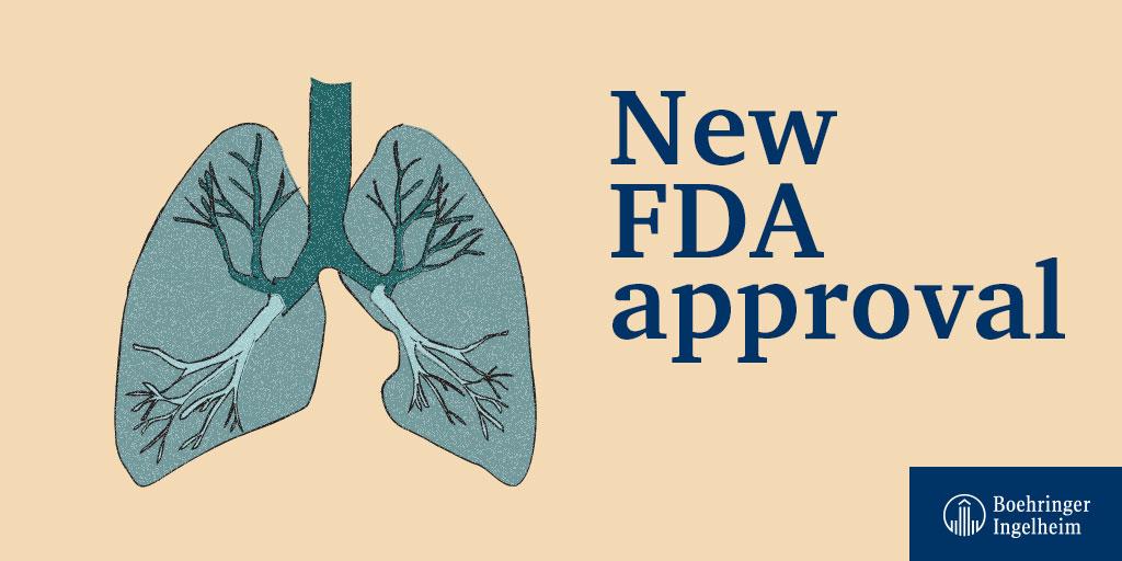 boehringerus's tweet photo. #NEWS: #FDA approval of new therapy for use in patients with chronic fibrosing #ILDs in which lung fibrosis continues to worsen marks another milestone in our continued commitment to people with serious lung diseases https://t.co/5SyiWjnW39 https://t.co/6OSyfiqHhe