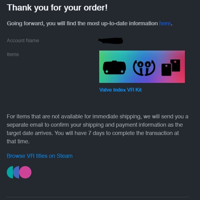 steam valve index shipping