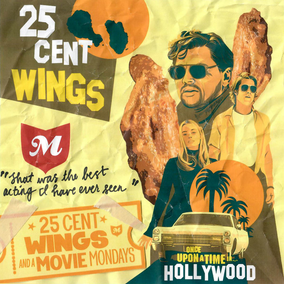 Tonight! 25 cent wings and once upon a time in Hollywood!  facebook.com/events/5630609…