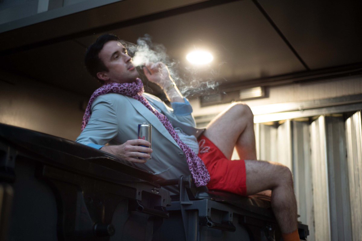 On Mondays I like to lounge on top of wheelie bins! That’s because I’m excited for my show just over a week to go! Have you got your tickets?  vaultfestival.com/whats-on/the-g… #VAULTFestival2020 #comedy #cabaret #waterloo