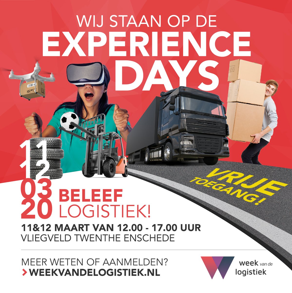 Wij staan op de EXPERIENCE DAY van de Week van de Logistiek. Kom je ook langs? #logistiek #portoftwente