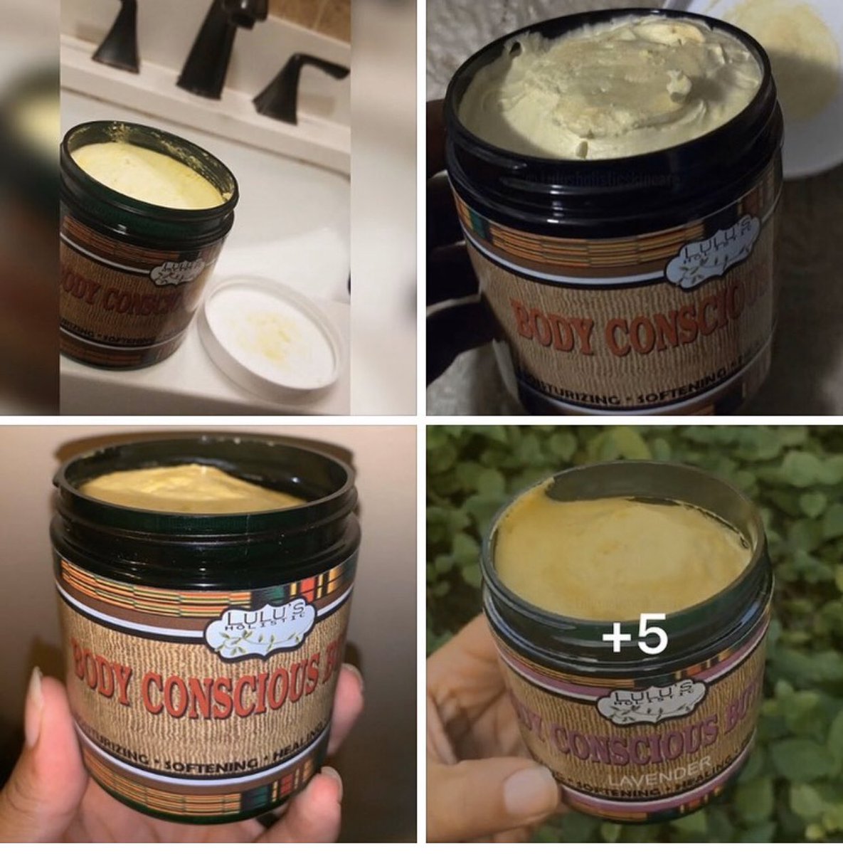 luluholistics's tweet photo. our Body Conscious Butters accessible with Lavender or Almond Coconut 🍃 Reduces the presence of Stretch Marks, saturates and hydrates skin, treats dermatitis and considerably more 

#stretchmarks #naturalbeauty #naturalproducts #blackbeauty #regimen https://t.co/QOMbHFZTGP
