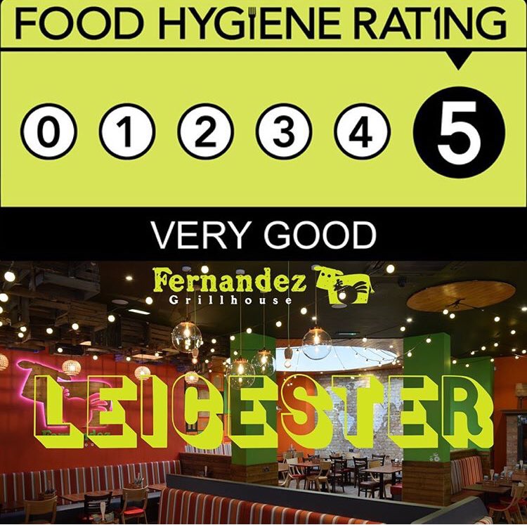 .We take great pride in our 5* hygiene rating and have never, in any of our restaurants, had lower than the top score. It is important now more than ever to be as hygienic as possible! Thanks again to all of our staff 
#fernandezgrillhouse #fancyfernandez #leicester  #foodhygeine
