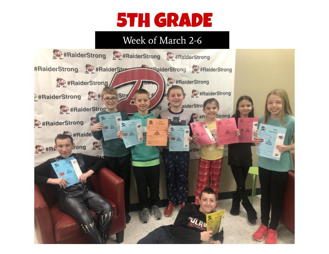 These great 3rd, 4th and 5th graders received Positive Office Referrals last week! Way to go!