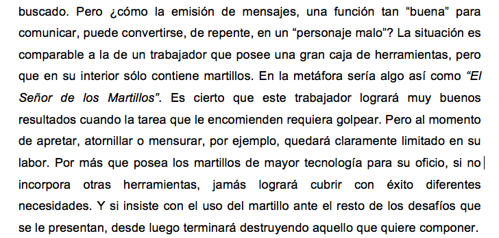 ComIntPractica's tweet photo. Los Medios de Comunicación Interna 
pueden destruir la  #ComunicaciónInterna 

Libro: CI en la Práctica
"El Señor de los Martillos"

#EscucharEsComunicar 
#InternalStorytelling
#1A_WIN #WordsImproveNumbers https://t.co/Ys4AQuYfkw