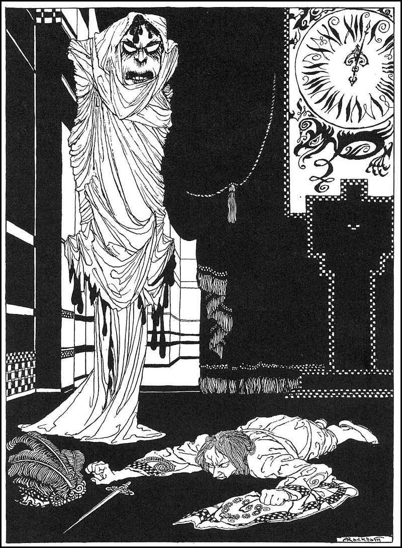 エドガー・アラン・ポー『赤死病の仮面』でアーサー・ラッカムが描いた挿絵がグッズ展開されてて、おふとんカバーもあったが寝苦しかろう。 