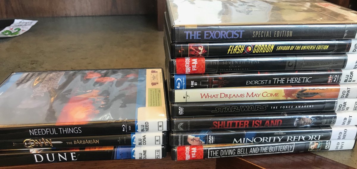 Basement_Ghosts's tweet photo. Getting a Max von Sydow display up at the library. The Library remembers, come down and take home a great performance. #sydow #PhysicalMedia #LastVideoStore #LongIsland @JustTheDiscsPod @StephenKing https://t.co/mh75K0CgwB