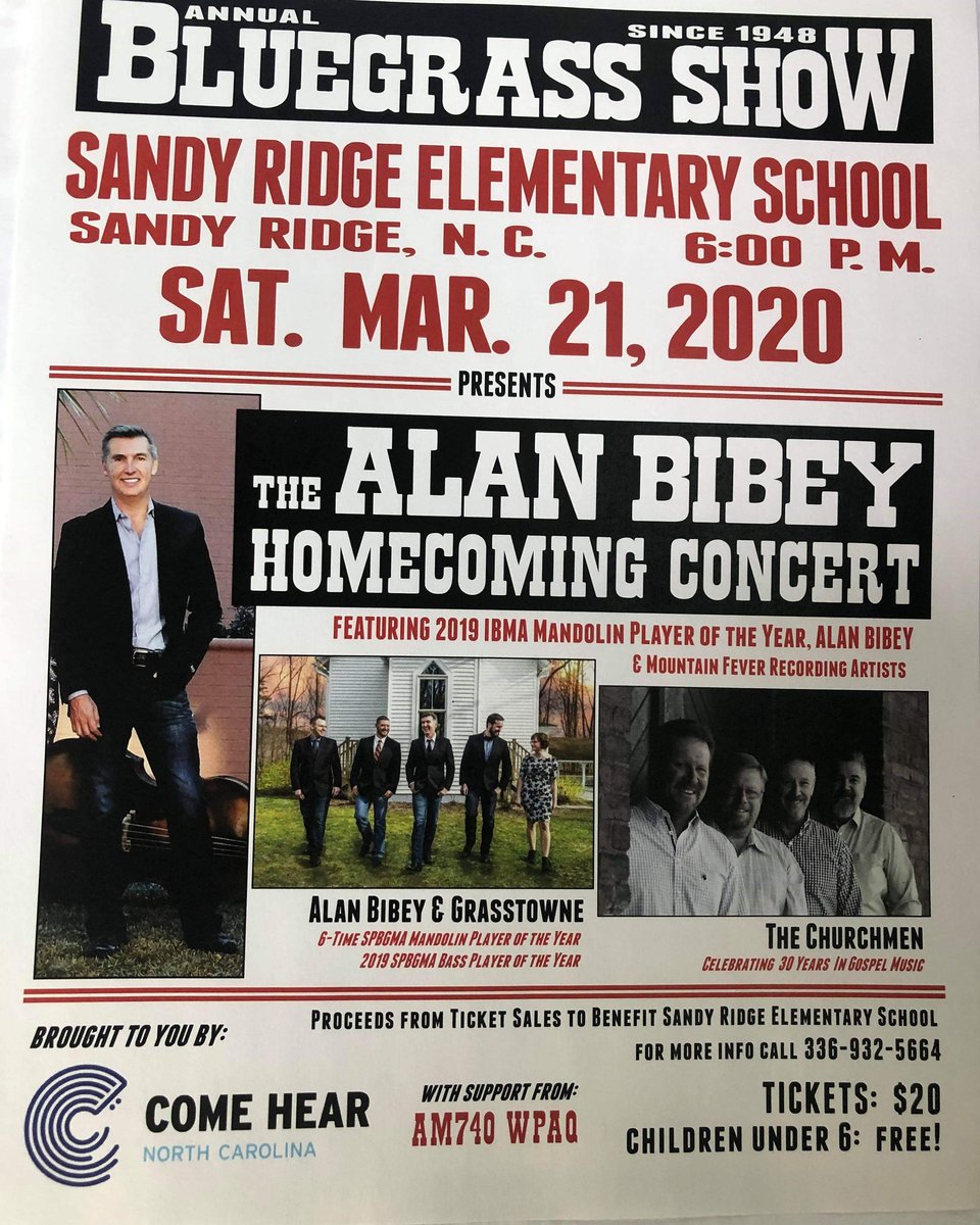 SRuritans's tweet photo. Since 1948, Sandy Ridge annual bluegrass show. March 21st at 6pm. https://t.co/JMtI1FhYQx