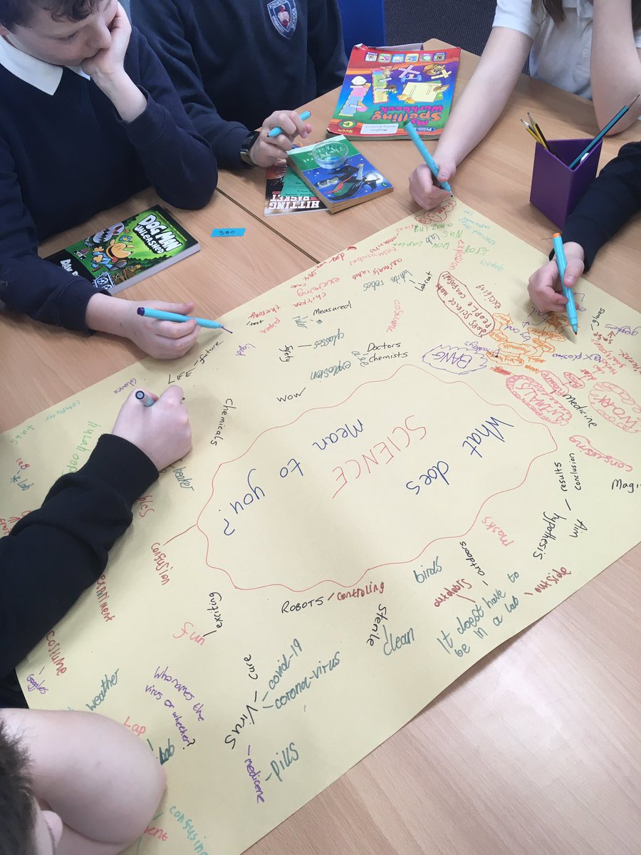 FishertonPS's tweet image. We started science week by thinking about what science means to us 🤔 We used the MTV routine ‘Chalk Talk’ before discussing our thoughts and questions around science #makingthinkingvisable #scienceweek @sacmtv @ScienceWeekUK