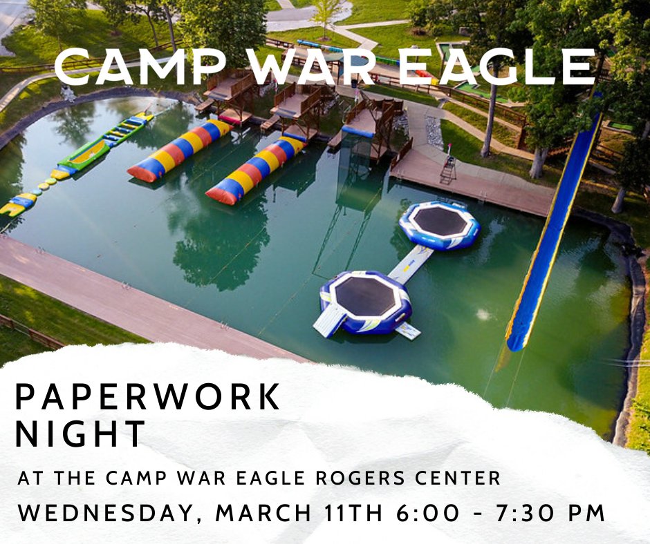 CWE PAPERWORK HELP NIGHT: Wed, March 11 from 6:00-7:30pm at the CWE Rogers Center (2609 Storage Pkwy, Rogers, AR 72756). Staff will answer questions &amp; help you complete the required forms. Kids can have fun at our Lifeline program while you work on your paperwork.