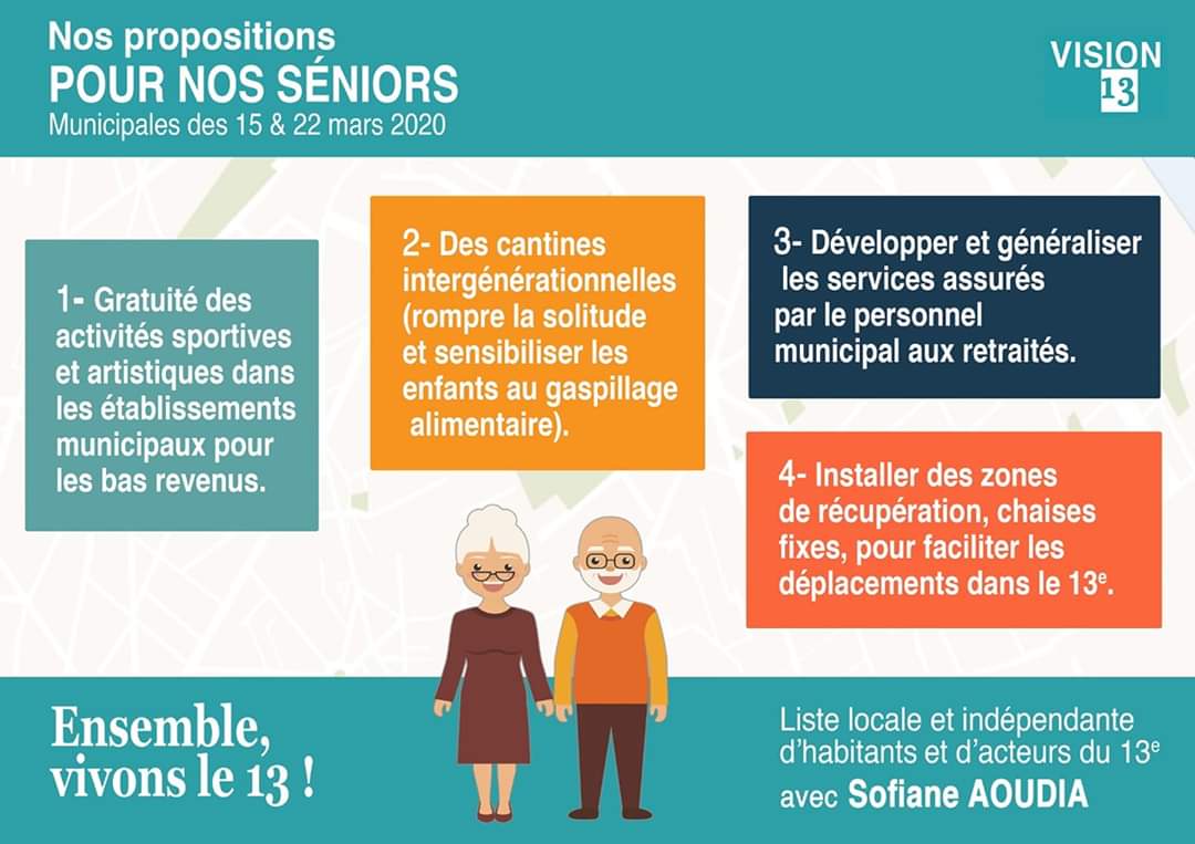 E_Vivons_le13's tweet photo. Découvrez nos propositions pour "NOS SÉNIORS"
#ENSEMBLE_VIVONS_LE_13 #municipales2020 #Vision13 #Paris13
#SofianeAoudia https://t.co/RKZLLdoUYP