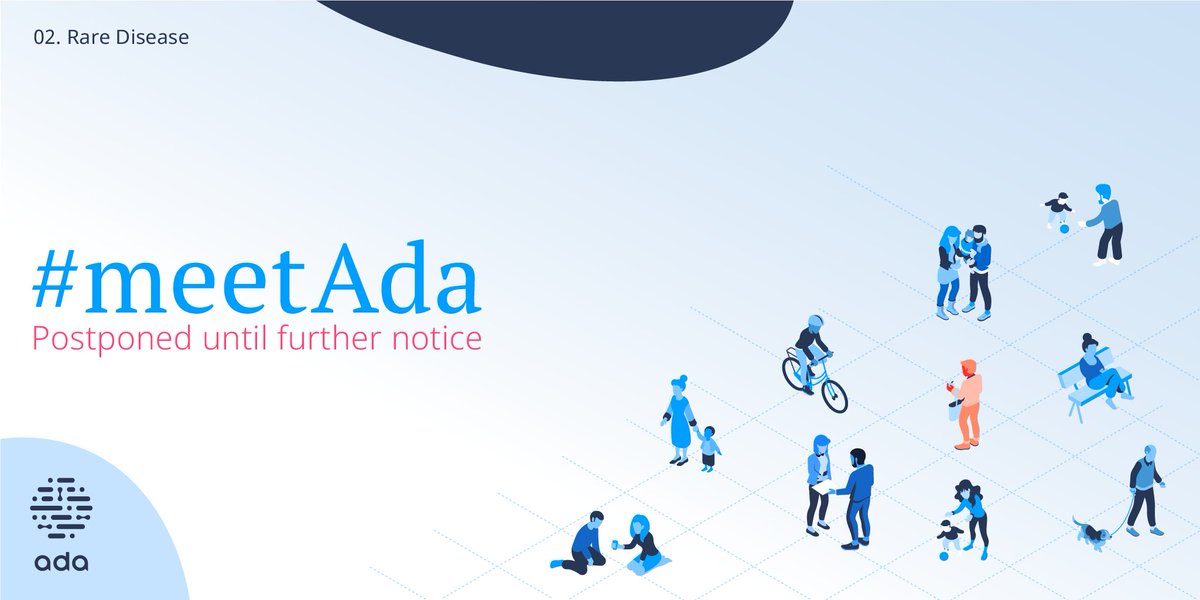 adahealth's tweet photo. Due to the developments surrounding the spread of the COVID-19, and after discussions with our medical team, we have taken the precautionary decision to postpone tomorrow’s #meetAda 02. Rare Disease. We plan to hold the event at a later date. Thanks for your understanding. https://t.co/lof9eLREWz