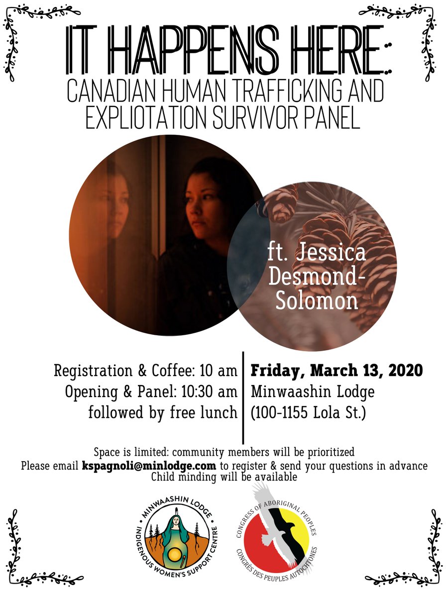#Humantrafficking affects us all and victims need our #support. Rsvp and join the discussion! | La #traitedesêtreshumains nous concerne tous et les victimes ont besoin de soutien. Réservez votre place et rejoignez la discussion! <a href="/MinwaashinLodge/">Minwaashin Lodge</a>