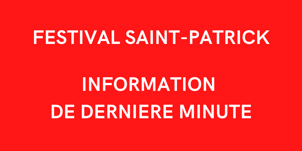 En raison du covid-19, annulation des événements familiaux de samedi et dimanche après-midi organisés par le CCI, ainsi que la parade organisée par <a href="/Irish_in_France/">Irish in France 🇮🇪🇫🇷🇪🇺</a>. Les concerts en soirée sont maintenus : <a href="/KilaRecords/">Kíla</a> , <a href="/cuigmusic/">CÚIG</a> et <a href="/EnsembleEriu/">Ensemble Ériu</a>. Infos: centreculturelirlandais.com/agenda/st-patr…