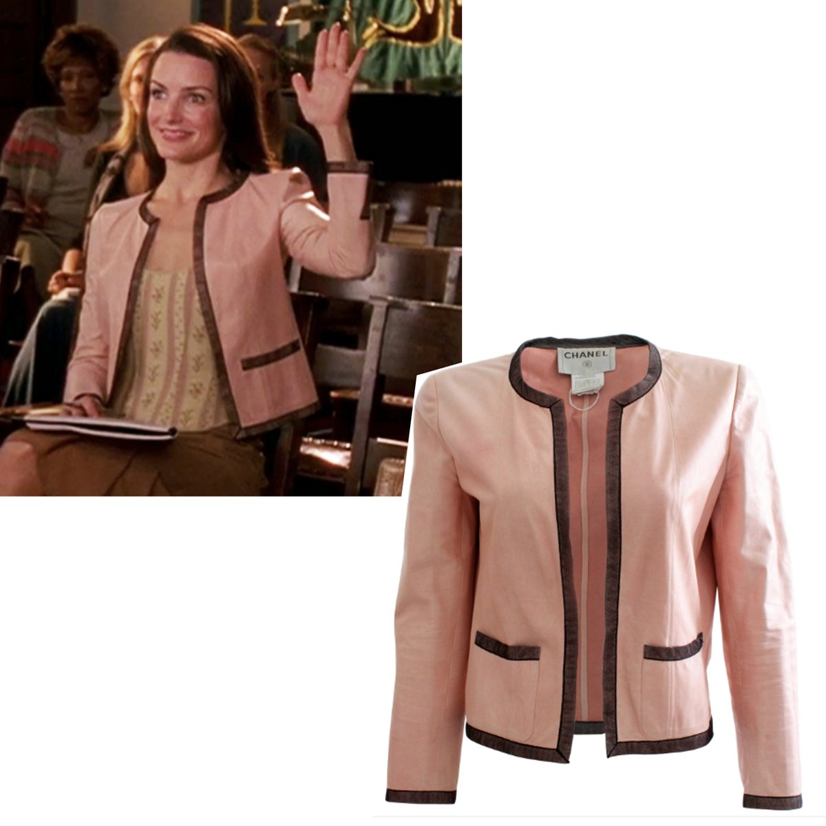 charmlingz's tweet photo. Raise your hand if you love Chanel! Chanel leather jacket from '03, one of my favs. #chanel #2003 #leatherjacket #satc #style #fashion #chaneljacket #ootd #shopping #designer #design #pinkleather #1stdibs https://t.co/2t7aDzNEgY