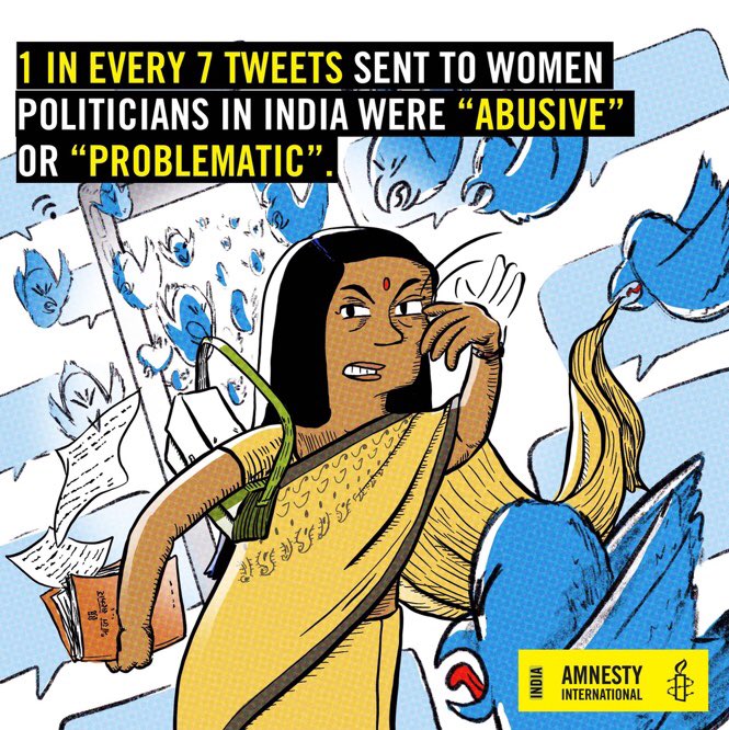 AmnestyFrauen's tweet photo. Hey @TwitterIndia!
Women in India have long been telling you that you are TOXIC. Now we have verified it for you.
It’s times up for trolling!
#TrollingVerified https://t.co/JSnf6b03Wo